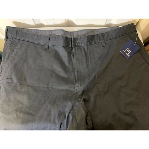 New George Men's Sz 46 Casual Flat Front Shorts Greystone 9" Inseam NWT - Picture 4 of 6